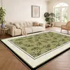Alfombra de Sala de Estar Vintage Estilo Francés, Tapete para Sofá, Impermeable, Cálido, Estilo Retro, Estilo Lujo Ligero, Lavable, Limpiable con Trapo, Mejora el Ambiente