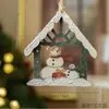 Colgante de Madera Pintada para Navidad Adorno de Árbol de Navidad de Tronco Papá Noel Muñeco de Nieve Decoración Navideña Transfronteriza