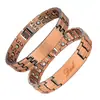 Pulseira magnética retro de moda popular com impressão a laser, fileira dupla, ornamentos de mão para casal removíveis, em estoque, atacado
