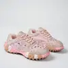 Comércio Exterior Estação Europeia Transfronteiriça Sapatos Esportivos para Mulheres com Cravação de Diamantes Mais Vendidos, Tênis Esportivos de Malha com Solado Plataforma de Durian com Strass da Moda para Mulheres