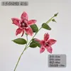 Flores Artificiais de Clematis para Decorações de Casamento/Arranjos para Salão de Casamento/Flores Falsas Vermelhas de 2 Cabeças para Decorações Suaves e Arte Floral