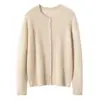 75% Cachemira 25% Seda de Morera Cárdigan de Cachemira con Cuello Redondo para Mujer Mujer 26 Otoño Invierno Nueva Moda Capa Base Ropa de Abrigo