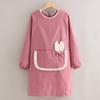 Nuevo Peto de Lona Delantal para Mujer Hogar Cocina Cocina Cintura Lindo Ropa de Trabajo Ropa Exterior Anti-Manchas Resistente al Desgaste Manga Larga