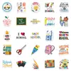 50 Peças de Adesivos Graffiti para Material Escolar para o Início da Temporada Escolar DIY Decorativos para Mochila Guitarra Mala Caderno Adesivos à Prova d'Água