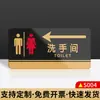 Los letreros de acrílico están disponibles para pedidos personalizados, incluyendo letreros para baños de hombres y mujeres, letreros de "No Fumar", "Precaución: Señales de "Piso Mojado", y señales de "Ahorra Agua"