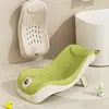Estante sensible a la temperatura para baño de bebé, cama de baño ajustable para bebé, soporte reclinable, bolsillo de red antideslizante, estante para bañera de bebé recién nacido