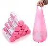 Bolsas de plástico planas para el hogar, tipo rasgable para basura, rollos grandes, tipo camiseta, con cordón, para cocina, engrosadas, para oficina