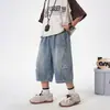 Camisa Masculina de Verão Xadrez Manga Curta Solta Casual Bordada Top Infantil Respirável de Algodão Roupas de Verão da Moda