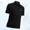 Polo de Verano de Seda de Hielo para Hombre Solapa Manga Corta Negocios Color Sólido Cuello Polo Manga Corta Cómodo Combinable Transpirable Moderno