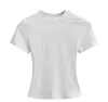 25 Nuevo de Verano para Mujer Estilo Spice Girls Color Sólido Mismo Estilo que Kardashian Cuello Redondo Ajustado Camiseta Base Corta Camiseta Básica de Manga Corta