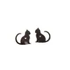 Moda japonesa y coreana acero inoxidable animal de dibujos animados oreja de gato clavo hueco amor chica simple accesorios de clavo de hueso de oreja