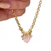 Artículo Popular de Xiaohongshu: Exquisita Pulsera de Corazón Rosa para Mujer con Diseño Único, Adecuada para el Uso Diario y Anillo Versátil