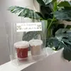 Bolsa de Empaque para Tienda de Té con Leche Desechable para Bebidas Café para Llevar Alta Transparencia Engrosada Taza Sencilla Doble Taza Bolso de Mano en Stock