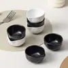 Prato Cerâmico Personalizado Preto Fosco e Branco Bicolor, Prato para Condimentos em Formato de Gota d'Água, Prato para Temperos de Hot Pot, Prato para Molho de Soja e Vinagre, Prato para Molhos