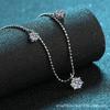 Colar Xindeyi S925 Prata Esterlina Seis Garras Feminino 3.2 Quilates Moissanita Céu Estrelado Colar de Moissanita