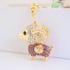 Lindo llavero de aleación con pedrería de cabra, animal oveja, colgante de metal, llavero para bolso, pequeño regalo 828