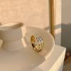 Anillo de Acero de Titanio de Lujo Ligero con Gypsophila Estilo Popular para Mujer Anillo para Dedo Índice con Piedra Preciosa de Nicho Estilo Trendy de Instagram Edición Limitada de Año Nuevo