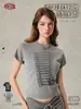 Ropa de Mujer Nueva Primavera y Verano Estilo Callejero Europeo y Americano Camisetas Cortas de Chica Popular para Mujer, Camisetas de Manga Corta Estampadas Lavadas Retro para Mujer