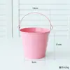 Balde de lata cor de doce, vaso para suculentas, balde de brinquedos, balde de praia, porta-pincéis de maquiagem e canetas, balde criativo para organização de mesa