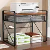 Prateleira de impressora estilo meados do século, suporte para unidade de copiadora de mesa de escritório, armário de armazenamento de arquivos multicamadas para estações de trabalho