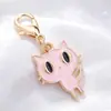Novo pingente de liga de esmalte rosa estilo coreano com desenho animado, acessórios para joias de pulseira, chaveiro e colar DIY feitos à mão