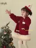 Vestido Navideño para Niña para Otoño e Invierno, Vestido de Princesa Tejido para Niños, Atuendo de Invierno para Fiesta de Primer Cumpleaños de Bebé de Un Año
