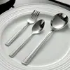 Conjunto de talheres domésticos, faca de aço inoxidável para exterior, garfo, colher, garfo, colher, faca para bife transfronteiriça, fábrica, atacado, logotipo