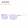 Nuevas gafas de sol sin marco con cabeza de leopardo tridimensional 9221, gafas de sol de montura pequeña europeas y americanas, gafas de sol de moda transfronteriza para mujer