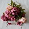 Fabricante Peônia de Outono 13 Cabeças Estilo Europeu Peônia Embrulhada no Núcleo Buquê Casamento Casa Arte Floral Flor Artificial Peônia Atacado