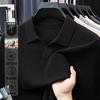 Camisa POLO de Verão Transfronteiriça de Manga Curta para Homens Maduros Leves, Business Casual com Lapela, Fina e Versátil, Camiseta Masculina com Senso de Alto Nível