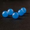 Cuentas sueltas de calcedonia azul, material tejido a mano, cuentas redondas con cuentas, accesorios de joyería DIY semiacabada, hilo de mano con cuentas