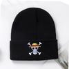 Comércio Exterior Peça Única Chapéu de Tricô Bordado Transfronteiriço Anime Chapéu de Lã Bordado Gorro Caveira Chapéu de Tricô Bordado