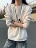 Nova Camiseta Masculina de Gola Redonda e Manga Longa Outono 2025 Simples Elástica Cor Sólida Bordada Camada Base Moletom Corte Slim Estilosa