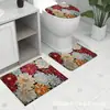 Juego de tres piezas de alfombrilla para suelo de inodoro, alfombrilla impermeable en forma de U para pies, alfombrilla moderna para la entrada del inodoro, alfombrilla de baño con etiqueta