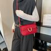 Bolsas de Luxo para Mulheres 2025 Nova Retro Borgonha Fivela de Ferradura Moda Bolsa Carteiro Bolsa de Braço Bolsa de Ombro Único Transversal