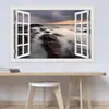 Adesivo de Parede Decorativo Efeito Criativo 3D Lago Alpino Janela Falsa para Comércio Exterior, Sala de Estar Quarto de Casa