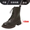 Botas Martin de Piel Genuina para Mujer 2022 Nuevas de Invierno Forradas de Borrego Estilo Británico Pequeño Botines de Suela Gruesa de Capa Única para Primavera y Otoño