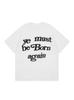 Camiseta de Manga Corta con Estampado de Letras Kanye Rebirth de Marca Nueva, Estilo Americano High Street, Holgada, para Pareja, Algodón Puro, Cuello Redondo