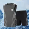 [Entrega Rápida] Chaleco Deportivo para Hombre Traje de Fitness para Correr de Secado Rápido Sin Mangas Seda de Hielo Traje de Entrenamiento de Atletismo Baloncesto