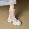 Botas Martin para Mujer Chuyuji 2026 Nuevas Botas de Malla Transpirable para Verano Tacón Grueso Suela Gruesa Sandalias Caladas para Mujer
