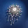 Broche de Fuegos Artificiales Deslumbrante de Moda Exquisita de Gama Alta Accesorio Versátil Creativo de Broche de Perla de Agua Dulce