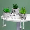 Estilo Ins Escandinavo Boneca Pendurada Planta Verde Falsa Enfeites Decorativos Criativos Mesa de Escritório Suculenta Artificial Pequenas Plantas em Vasos
