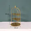 Suporte de Bolo de Ferro Forjado Europeu Adereços de Casamento Bandeja de Bolo Prato de Bolo de Pé Alto Ornamento de Mesa de Sobremesa Suporte de Bolo de Ferro Forjado