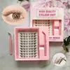 Kit de Cílios Postiços Transfronteiriço, Grande Capacidade, Preto e Marrom, Cacho Único, Longo, Macio, Confortável, Estilo Raposa, Inclinado