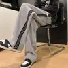 Pantalones Deportivos Casuales para Hombre Primavera y Otoño Pantalones Deportivos Estilo Coreano Sueltos Rayados Largo al Tobillo Pantalones Trendy Estilo Hong Kong Japonés