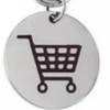 Llavero de Acero Inoxidable con Token Láser para Exportación Transfronteriza Europea y Americana, Supermercado Empujar Carrito de Compras Logotipo Moneda Metal