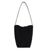 Bolso Estilo Perezoso Estilo Coreano Otoño Temprano 2025 Nuevo Gran Capacidad Casual Gamuza Mate Versátil Bolso de Hombro Tipo Cubo