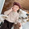 Camisa básica para niños Otoño e Invierno Nueva ropa interior para niñas Ropa de otoño para bebés Camiseta de cuello medio para niñas Top combinable de moda