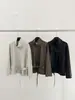 Chaqueta de Cuero con Cuello Alto y Cinturón Estilo Coreano Primavera Temprana 6up 2026 Guangzhou Línea 13 Nuevo Conjunto Minimalista 50056