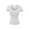 Camiseta de manga corta puramente seductora con cuello en U y cintura de reloj de arena para mujer, top corto ajustado elástico para el verano, que realza la figura, con hombros rectos